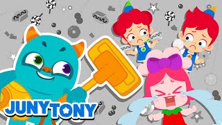 Oh No! The Color Monster Took All the Food Colors! 🌈 | Fun Color Songs for Kids | JunyTony