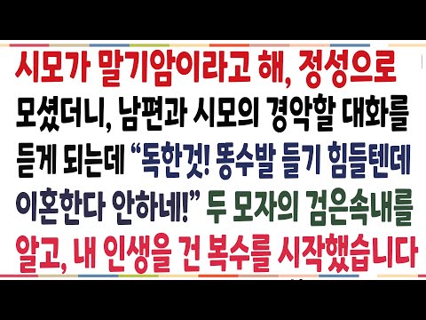 (반전신청사연)시모가 말기암에 걸렸다며 연기까지 하면서 날 이혼시키려는 충격적 이유! 상상도 못한 반전에 반전이 펼쳐지는데[신청사연][사이다썰][사연라디오]