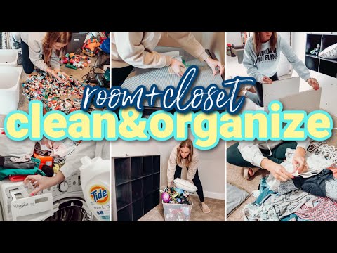 ROOM + CLOSET DEEP CLEAN & ORGANIZE | DECLUTTER EVERYTHING | MESSY ROOM TRANSFORMATION