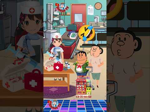 Tiêm thuốc sẽ được thưởng đồ chơi bán hàng #xuhuong #doraemon #nobita #hoathinh
