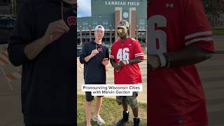 Pronouncing Wisconsin cities with Melvin Gordon 🔥 #cfb #wisconsin #funny #fyp