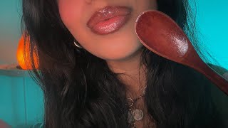 ASMR~ Tingliest Wooden Spoon Eating Your Negative Energy 🥄 (100% sensitivity) 