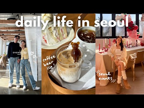 seoul vlog 🇰🇷 aesthetic cafes, gwangjang market, glowny event, pottery class, housewarming :)