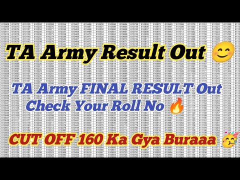 TA Army Result Out ll TA Army FINAL RESULT Out ll Territorial Army 2025 FINAL RESULT Out 🥳