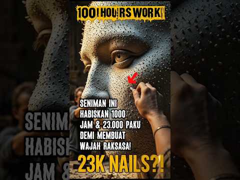 Seniman Ini Habiskan 1.000 Jam & 23.000 Paku Demi Membuat Wajah Raksasa! #short #shortvideo