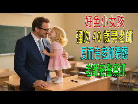 好色女孩强吻老師，闖下大禍，老師被警察抓，人之初性本惡！