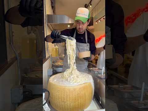 Trying NYC’s viral parm wheel pasta 📍Pastasole #pasta #italianfood #parmesan #nycfood