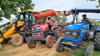 New Jcb 3dx Eco Xpert Machine Mud Loading In Mahindra and Sonalika Tractor | Jcb and Tractor Video