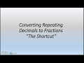 Converting Repeating Decimals to Fractions