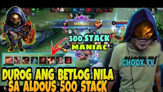 CHOOX TV ALDOUS MANIAC SA 500 STACK( 1 HIT LANG MGA KALABAN)