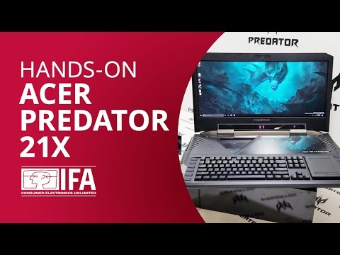 (ENGLISH) Acer Predator 21X: o super laptop gamer de 8 kg e 2 placas de vídeo! [Hands-on IFA 2016]