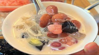 Chè đậu sương sáo củ năng, cách làm thạch củ năng từ củ sắn || Natha Food