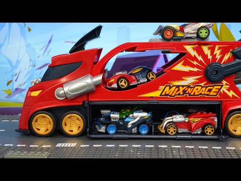 🏎️T-Racers Mix ’N Race Kompilacja: Thunder Truck , Ogień, Lód i Super Wyrzutnie 🦈🐉 Shark vs Dragon