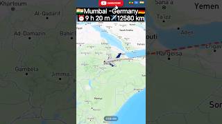 🇮🇳Mumbai To Germany Flight Route -Air india #aviation #travel #flight #germany #mumbai #shortsfeed