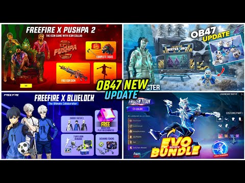 OB47 Update Free Rewards🔥🤯| New Evo Bundle+Pushpa Free Emote | Free Fire New Event | Ff New Event