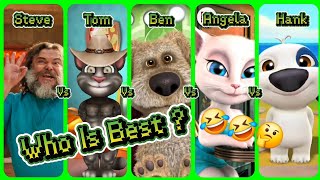 Steve Vs Tom Vs Ben Vs Angela Vs Hank Who Is Best ? 🤣 😂 🤔 | Steve Lava Chicken Song 🌋 🐔