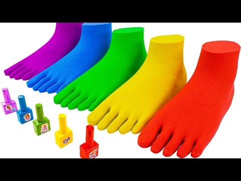 Satisfying Video | How To Make Rainbow Foot From Kinetic Sand Cutting ASMR | Best Of YoYo Idea