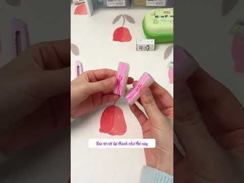 Cắt thẳng đứng cục tẩy, cậu thật là tài năng  #stationery #funny