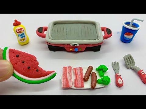 Let’s Make Miniature Kitchen Set And Food With Polymer Clay | EASY CLAY DIY