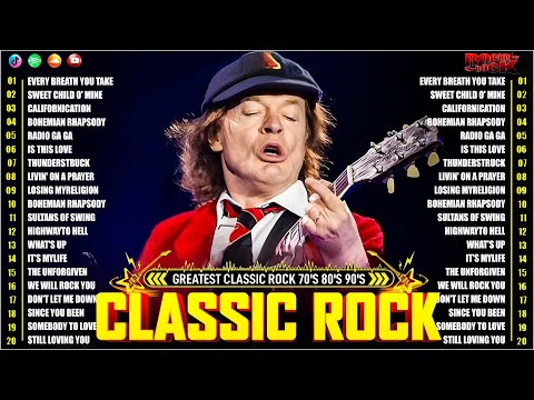 Best Classic Rock Songs 70s 80s 90s Queen, Bon Jovi, ACDC, U2, The Beatles, Guns N' Roses, Aerosmith