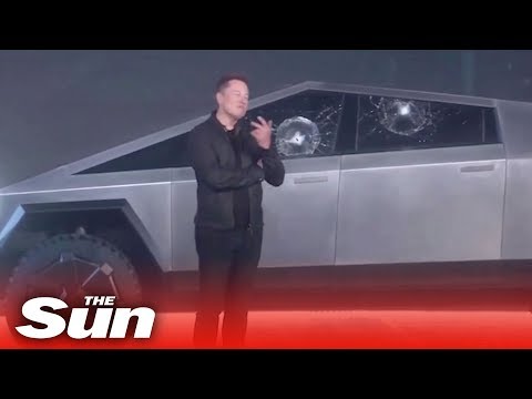 Elon Musk&#39;s epic Cybertruck &#39;bulletproof&#39; window smash fail