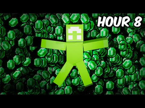 I Survived 24 Hours Only using GREEN in Minecraft