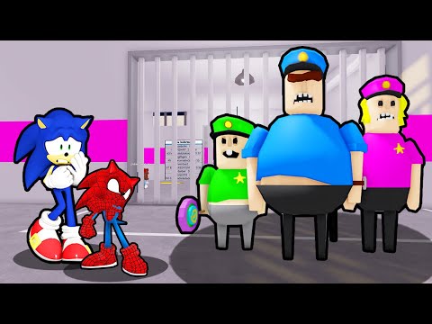 SONIC AND BABY SPIDERMAN SONIC ESCAPE EVIL POLICE FAMILY IN ROBLOX