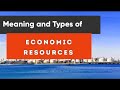 Economic Resources and Entrepreneurship Concepts