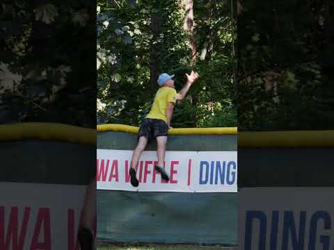 Filmed the Outfield Wall Just in Case🤯 #dingersornothing #wiffleball #baseball #shorts