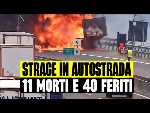 STRAGE IN AUTOSTRADA: SCONTRO TRA CAMION E AUTOCISTERNA. 11 MORTI E 40 FERITI