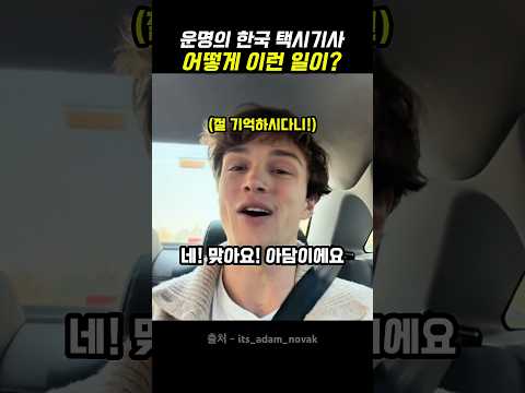 한국에서 택시 탔다가 깜짝 놀란 외국인