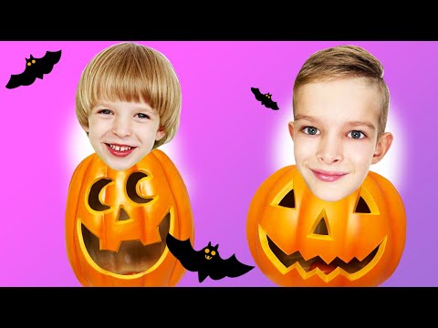 Decoration Halloween Pumpkins with Damon and Dylan !! Easy Craft DIY