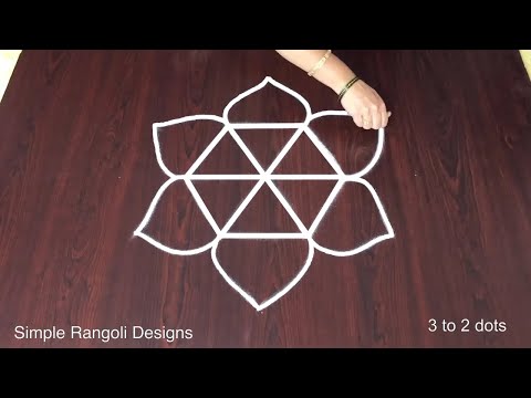 Creative Border Rangoli Designs 🌼 3 Into 2 dots Muggulu Kolam