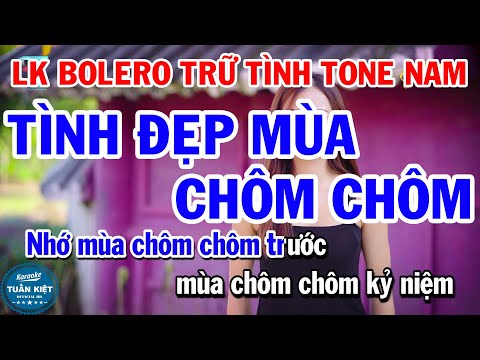 Karaoke Liên Khúc Trữ Tình Bolero Tone Nam || Tình Đẹp Mùa Chôm Chôm || Con Đường Xưa Em Đi