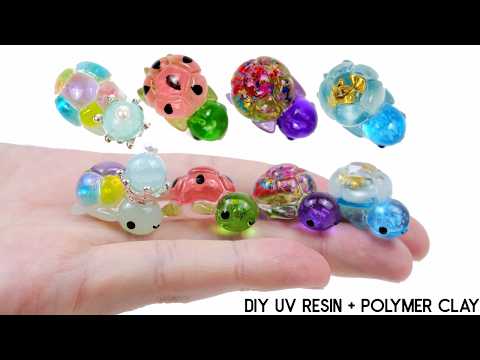 How to DIY Kawaii 4 Summer themed Resin Turtles Polymer Clay/ UV Resin tutorial