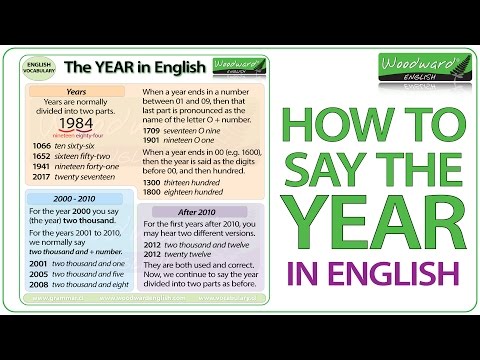 How to say the YEAR in English - YouTube