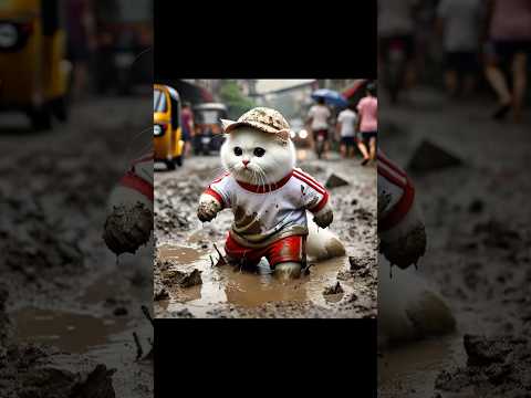 Mama badan aku kotor .. siram siram#funny #cat #cute #animation #shorts #comedy #kucing