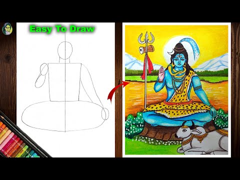 Lord Shiva Drawing Easy | Shivratri Special Drawing | How To Draw Lord Shiv Easy | Har Har Mahadev