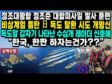 정조대왕함 정조준 대함미사일 발사 훈련 비상계엄 틈탄 日 독도 탈환 시도 개망신 독도앞 갑자기 나타난 수십개 레이더 신호에 "한국, 한판 하자는건가??“