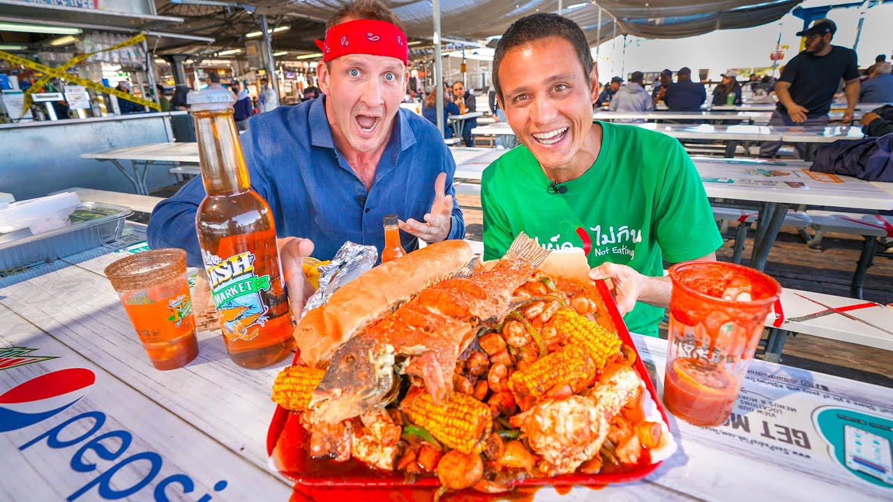 Extreme SEAFOOD MOUNTAIN! Giant Shrimp Tray + King Crab in Los Angeles w/ Sonny!