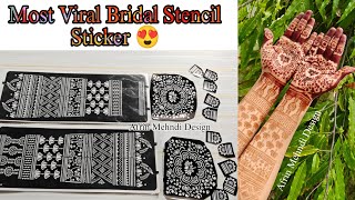 Only 125 😱 Bridal mehndi Stickers/ viral bridal mehndi stencil #mehandi #sticker