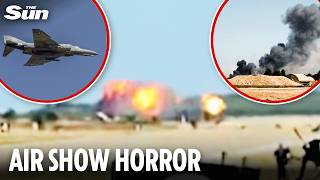 Moment jet crashes in front of crowd at packed air show in Greece – as two pilots killed