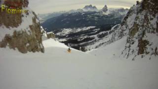 Skiing in Cortina d'Ampezzo  - Forcella Rossa - pista nera sulle Tofane