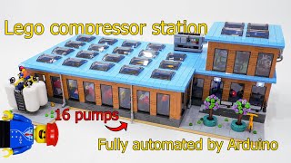 Lego compressor with 16 pumps fully automated by Arduino