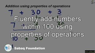 Fluently add numbers within 100 using properties of operations