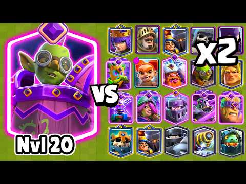 SUPER MAQUINA DUENDE NIVEL 20 vs TODAS LAS CARTAS x2 | Clash Royale