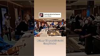 teppanyaki game , catching the egg with mouth at AIDA cosma 2022 with madam Katrin
