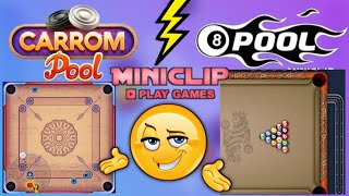 Carrom Pool x 8 Ball Pool 🔥 Miniclip games 🤩 #carrompool #8ballpool #miniclip #carromworldgaming