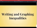 Exploring Writing and Graphing Inequalities