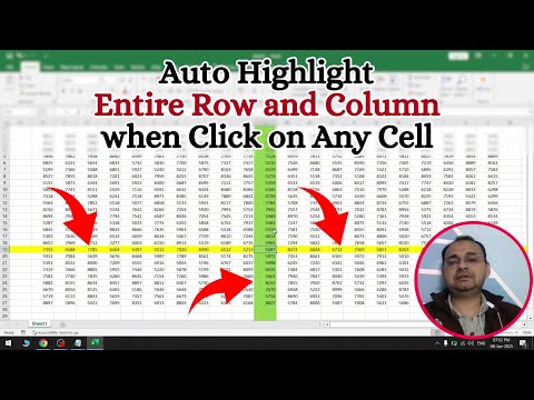 Automatically Highlight Active Row and Column in Excel when Click on any Cell